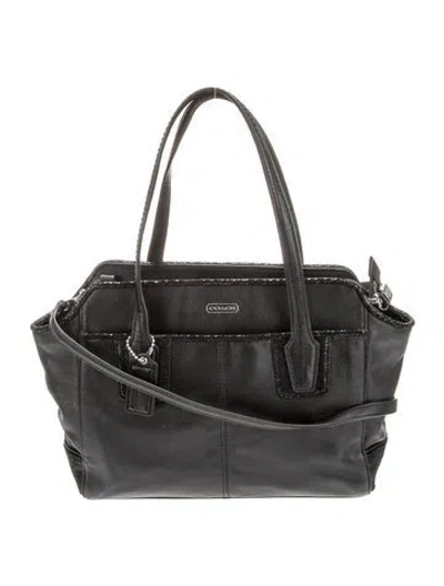 Pre-owned Coach Leather Top Handle Bag In Black