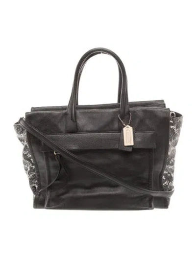 Pre-owned Coach Leather Top Handle Bag In Black