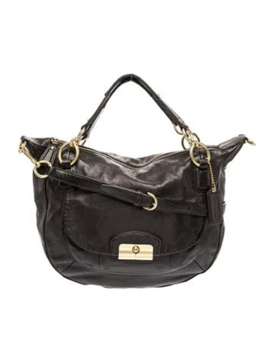 Pre-owned Coach Leather Top Handle Bag In Black