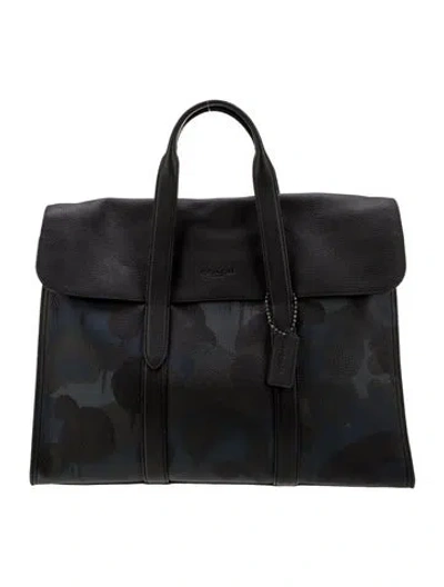 Pre-owned Coach Leather Top Handle Bag In Black