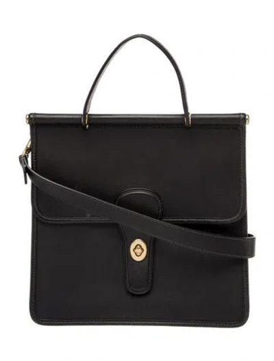 Pre-owned Coach Leather Top Handle Bag In Black