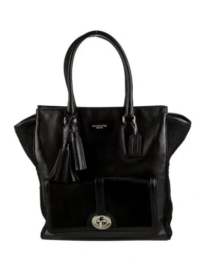 Pre-owned Coach Leather Top Handle Bag In Black