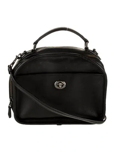 Pre-owned Coach Leather Top Handle Bag In Black