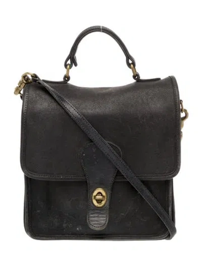 Pre-owned Coach Leather Top Handle Bag In Black