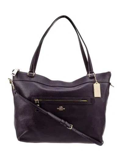 Pre-owned Coach Leather Top Handle Bag In Black