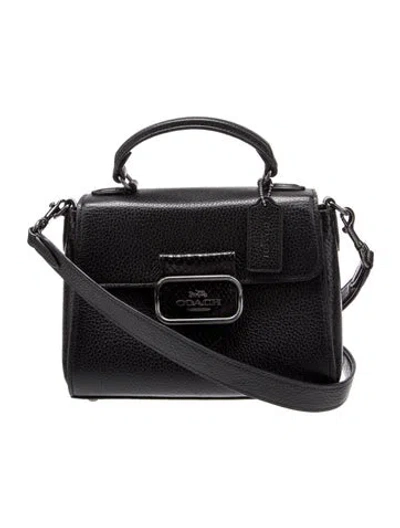 Pre-owned Coach Leather Top Handle Bag In Black