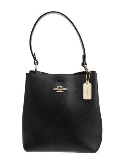 Pre-owned Coach Leather Top Handle Bag In Black