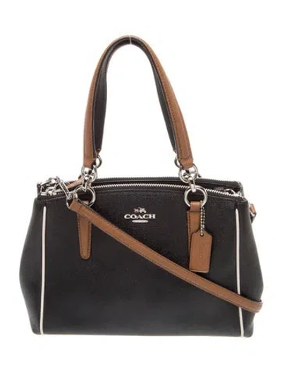 Pre-owned Coach Leather Top Handle Bag In Black