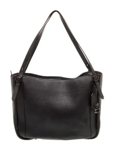 Pre-owned Coach Leather Top Handle Bag In Black