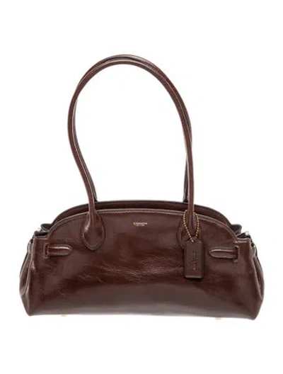 Pre-owned Coach Leather Top Handle Bag In Black
