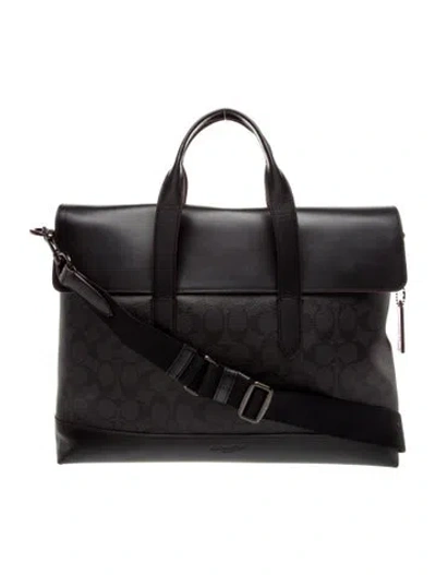 Pre-owned Coach Leather Top Handle Bag In Black