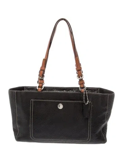 Pre-owned Coach Leather Top Handle Bag In Black