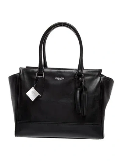 Pre-owned Coach Leather Top Handle Bag In Black