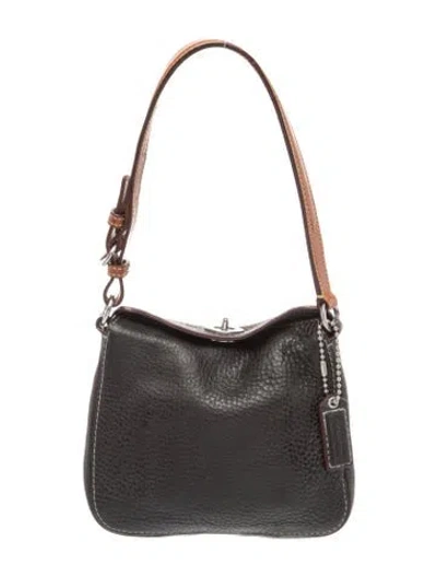 Pre-owned Coach Leather Top Handle Bag In Black