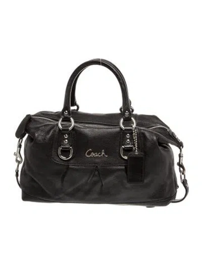 Pre-owned Coach Leather Top Handle Bag In Black