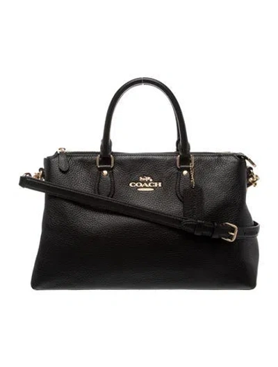 Pre-owned Coach Leather Top Handle Bag In Black