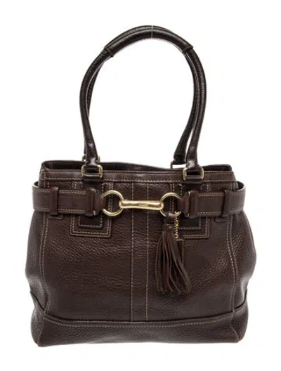 Pre-owned Coach Leather Top Handle Bag In Black