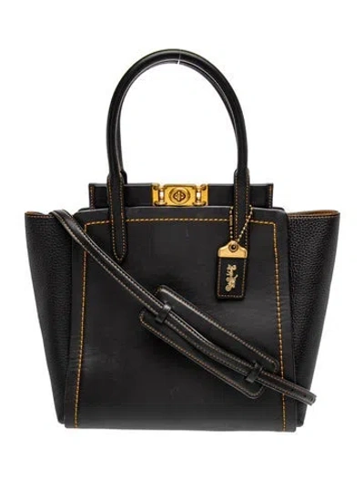 Pre-owned Coach Leather Top Handle Bag In Black