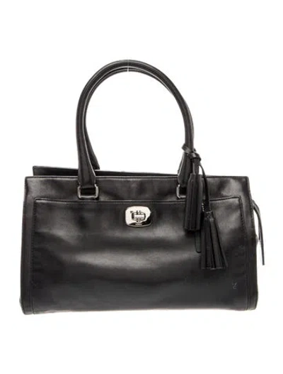 Pre-owned Coach Leather Top Handle Bag In Black