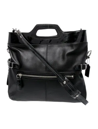Pre-owned Coach Leather Top Handle Bag In Black