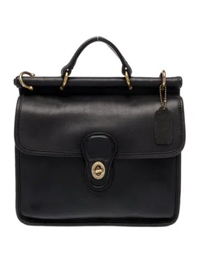 Pre-owned Coach Leather Top Handle Bag In Black