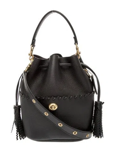 Pre-owned Coach Leather Top Handle Bag In Black