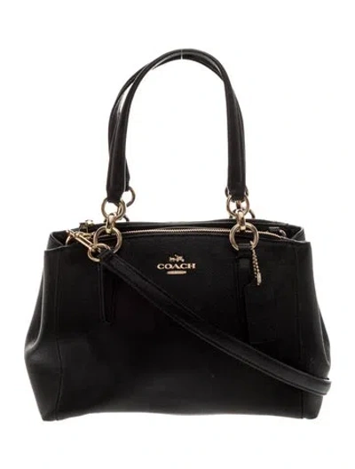 Pre-owned Coach Leather Top Handle Bag In Black