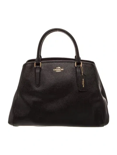Pre-owned Coach Leather Top Handle Bag In Black