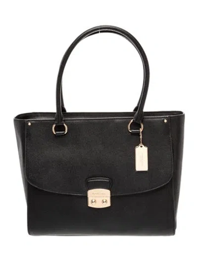 Pre-owned Coach Leather Top Handle Bag In Black