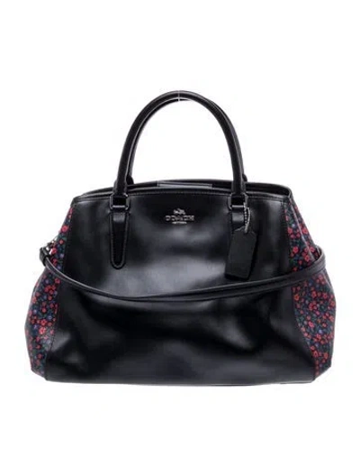 Pre-owned Coach Leather Top Handle Bag In Black