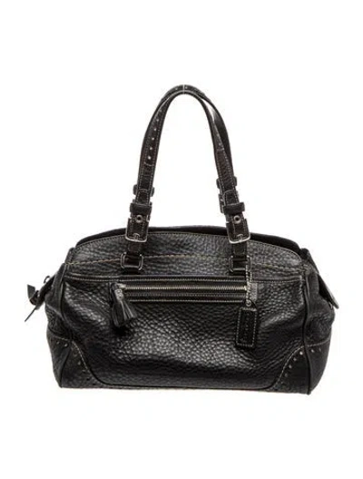 Pre-owned Coach Leather Top Handle Bag In Black
