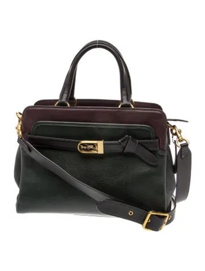 Pre-owned Coach Leather Top Handle Bag In Black