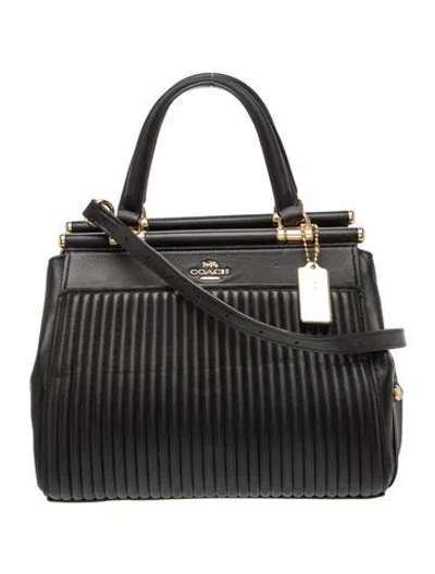 Pre-owned Coach Leather Top Handle Bag In Black
