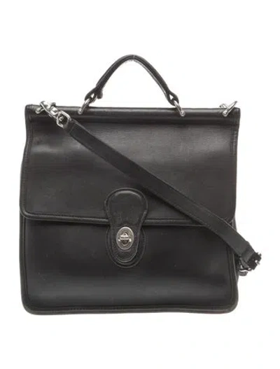 Pre-owned Coach Leather Top Handle Bag In Black