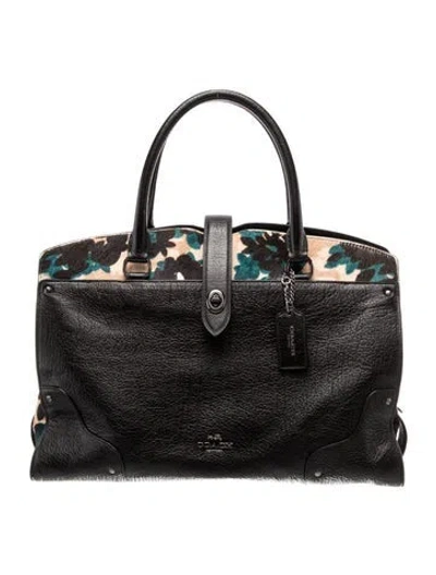 Pre-owned Coach Leather Top Handle Bag In Black