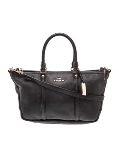Pre-owned Coach Leather Top Handle Bag In Black