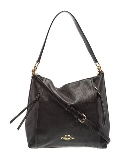 Pre-owned Coach Leather Top Handle Bag In Black