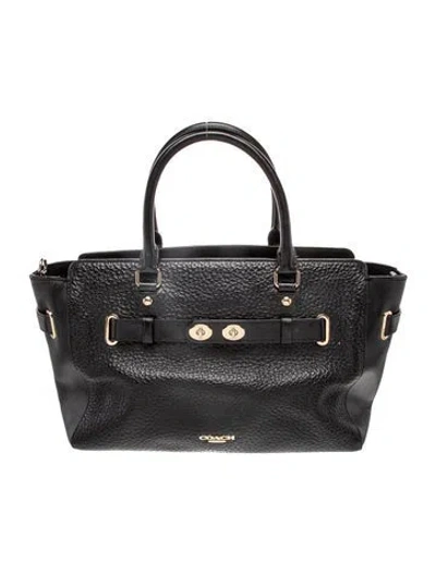 Pre-owned Coach Leather Top Handle Bag In Black