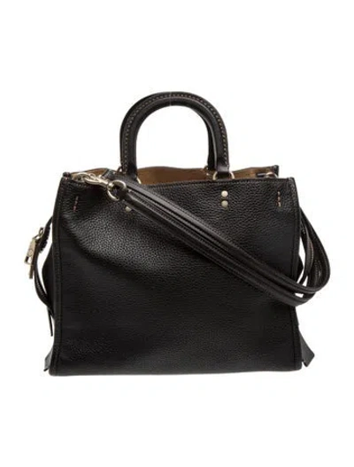 Pre-owned Coach Leather Top Handle Bag In Black