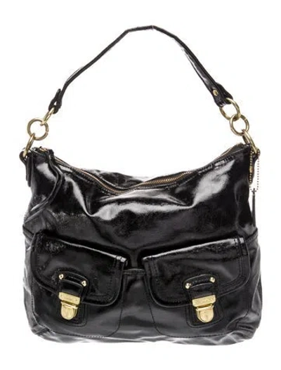 Pre-owned Coach Leather Top Handle Bag In Black
