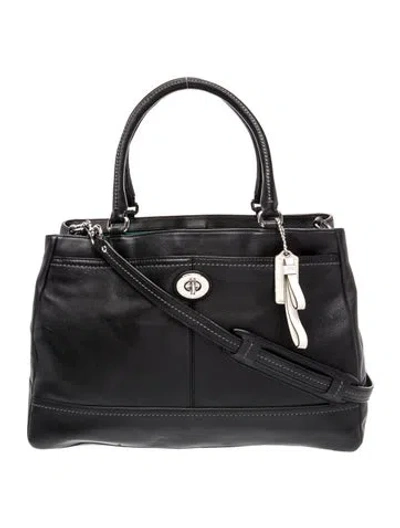 Pre-owned Coach Leather Top Handle Bag In Black