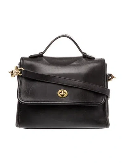 Pre-owned Coach Leather Top Handle Bag In Black