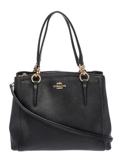 Pre-owned Coach Leather Top Handle Bag In Black