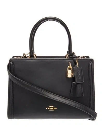 Pre-owned Coach Leather Top Handle Bag In Black