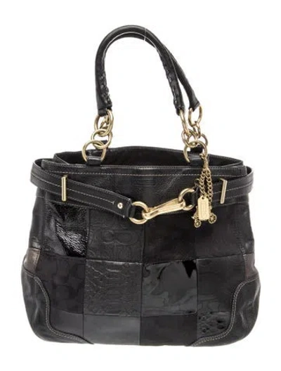 Pre-owned Coach Leather Top Handle Bag In Black