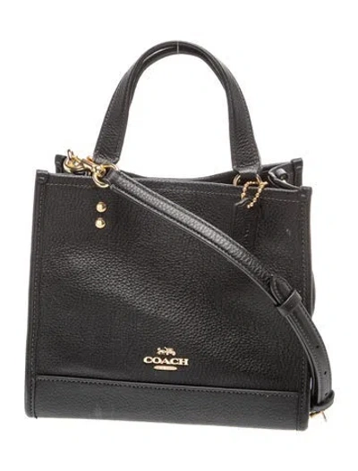Pre-owned Coach Leather Top Handle Bag In Black