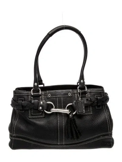 Pre-owned Coach Leather Top Handle Bag In Black