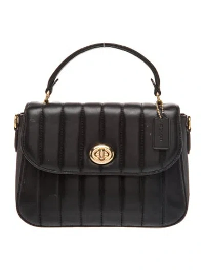 Pre-owned Coach Leather Top Handle Bag In Black