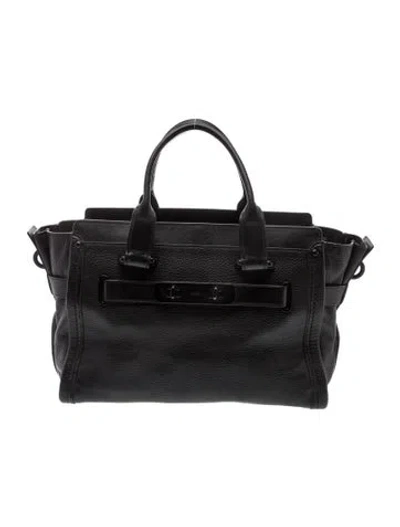 Pre-owned Coach Leather Top Handle Bag In Black