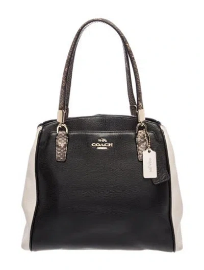 Pre-owned Coach Leather Top Handle Bag In Black